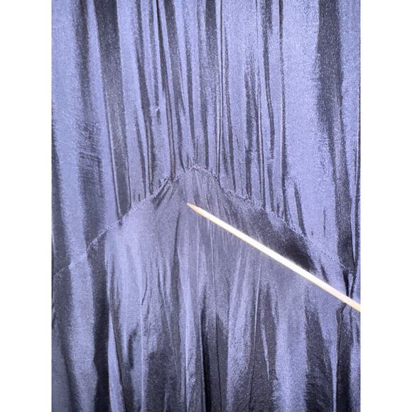 Y2K Silk Navy Blue Tiered Asymmetrical Skirt Womens Medium Fairygoth Whimsigoth - Picture 3 of 9